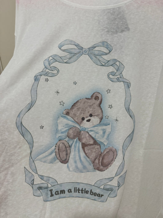 Korean Fashion Cute Animal Style Long-sleeved Sun Protection T-Shirt Series | Ribbon Teddy Bear - Kawaii Fashion Items