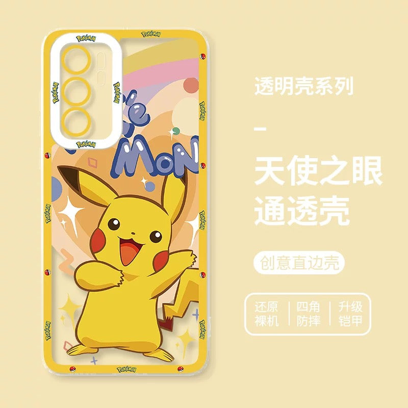 Japan Cartoon Pokemon Happy Party Verison | Pikachu Gengar Squirtle Psyduck - Phone Case Samsung Galaxy S26 S25 S24 S23 S22 S21 FE Ultra Edge