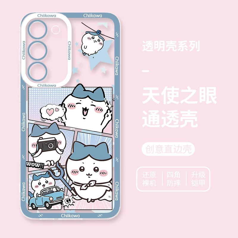 Japanese Cartoon Comic Outing Version | Chiikawa Hachiware Usagi Momonga - Phone Case Samsung Galaxy S26 S25 S24 S23 S22 S21 FE Ultra Edge