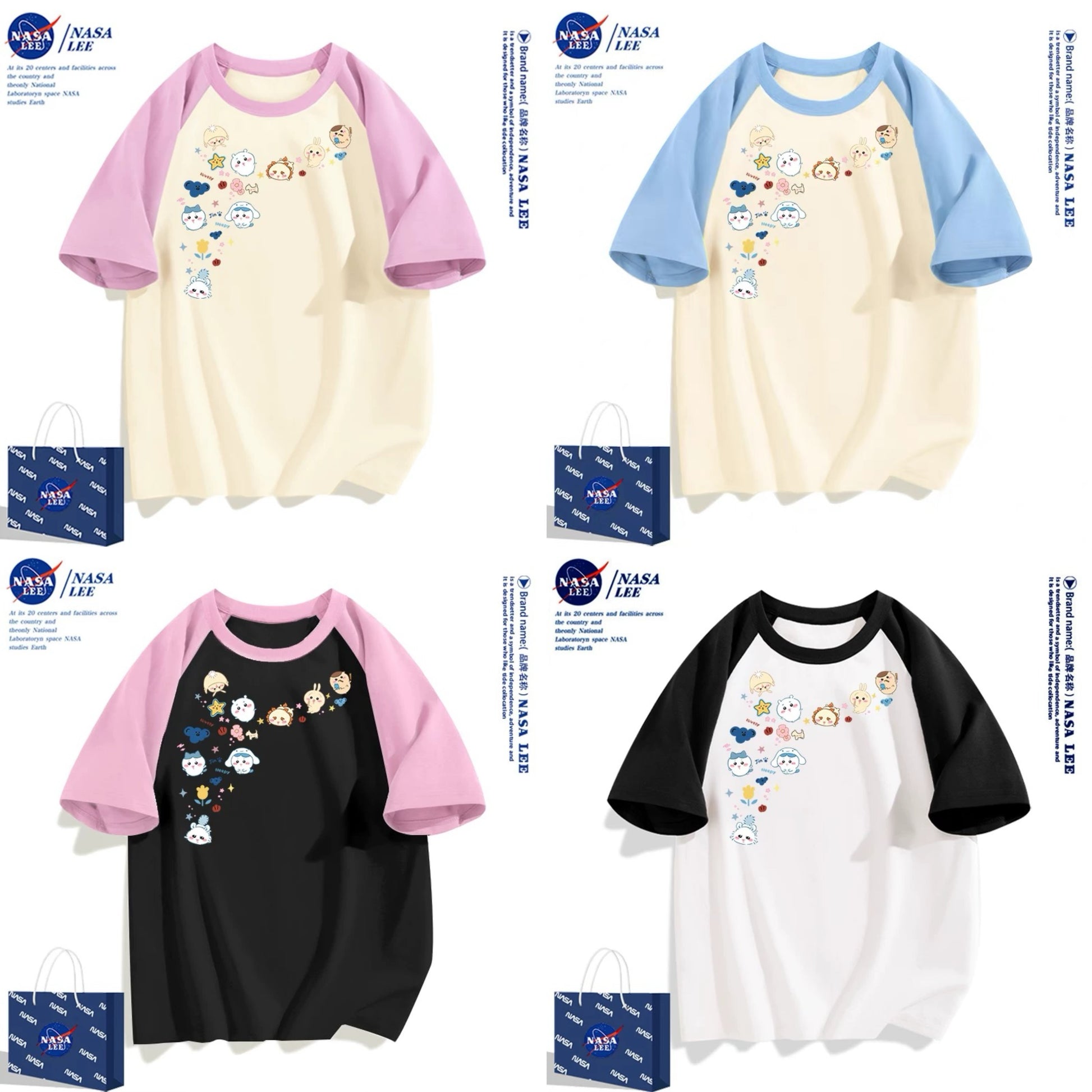 Japanese Cartoon ChiiKawa Casual Style T-Shirt Series | Chiikawa Hachiware Usagi Momonga Kurimanju Shisa Fun Drawing Style 2 - Kawaii Fashion Items
