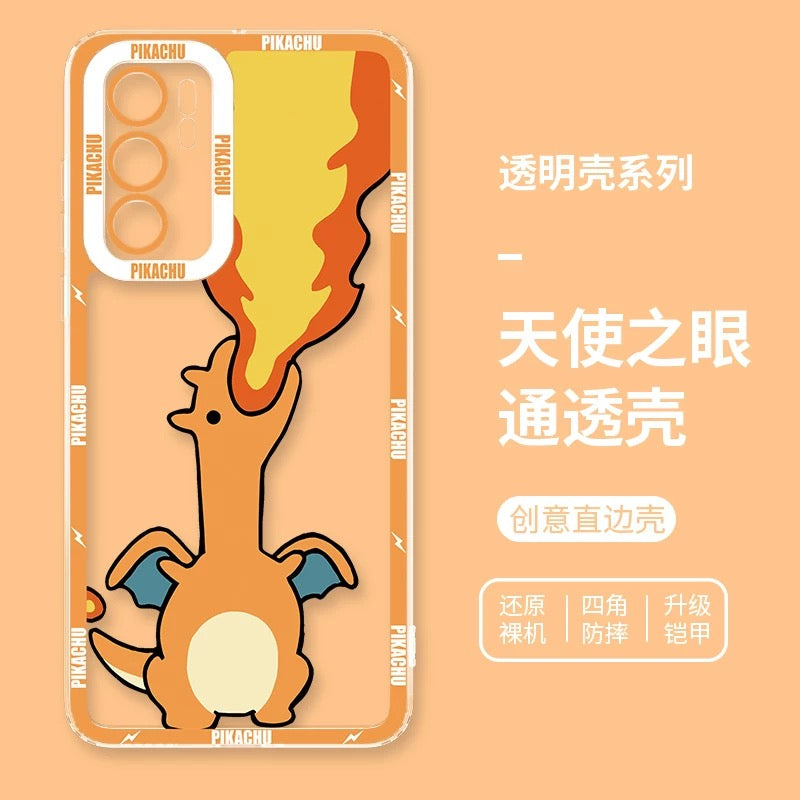 Japan Cartoon Pokemon Cute & Fighting Drawing Style | Pikachu Charmander Squirtle Bulbasaur Charizard Blastoise Venusaur - Phone Case Samsung Galaxy S26 S25 S24 S23 S22 S21 FE Ultra