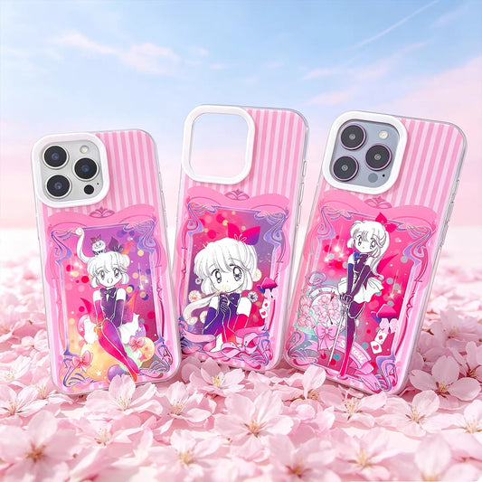 Japanese Comic Saint Tail Laser Case | Part2 Pink Stripe 3 Styles - iPhone Case 11 12 13 14 15 16 16e 17 17e Pro Promax