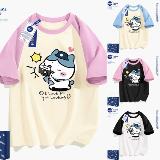 Japanese Cartoon ChiiKawa Casual Style T-Shirt Series | Hachiware Happy Picnic with Camera 2 - Kawaii Fashion Items
