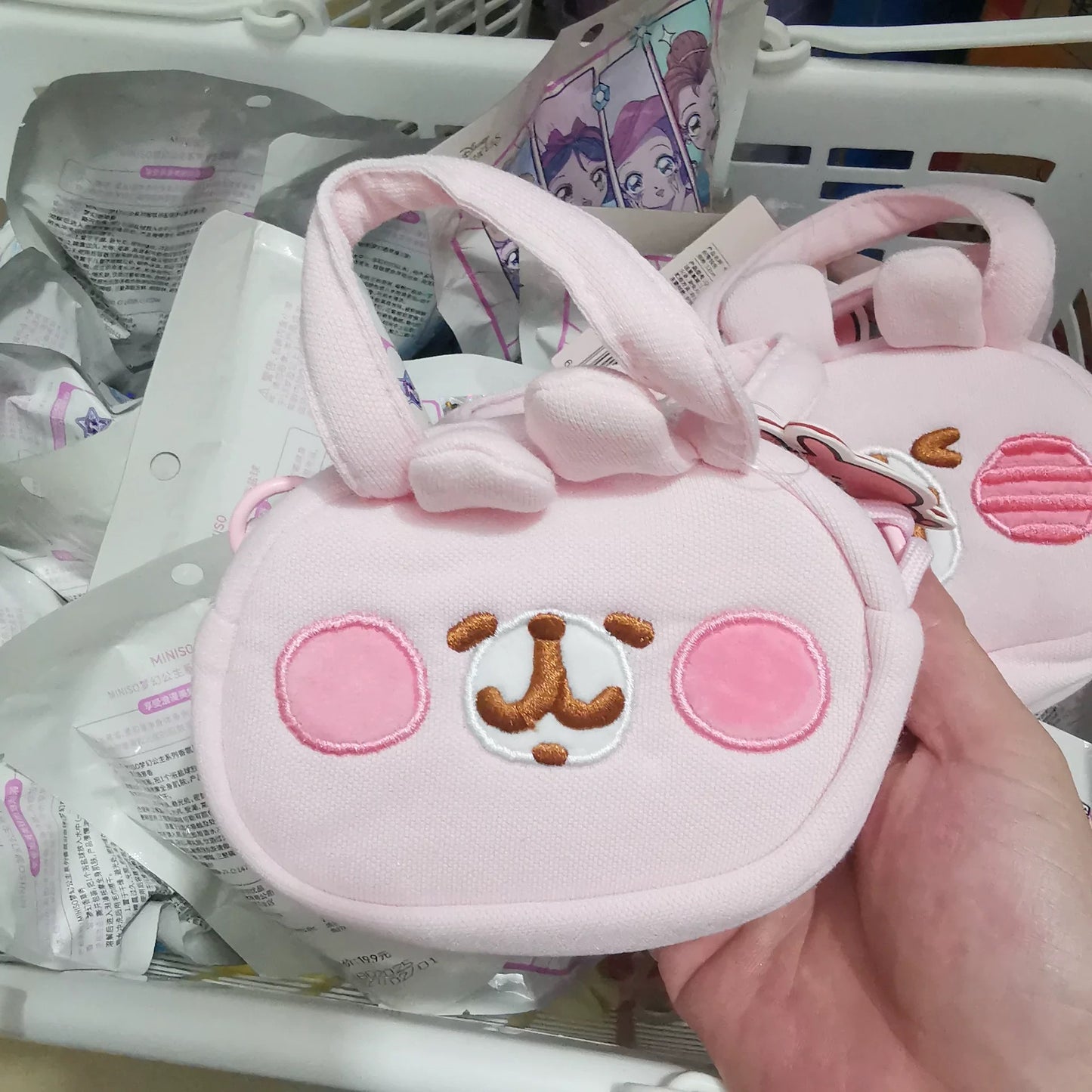 Kanahei X Miniso | Mini Shoulder Bag Usagi Piske Pink Rabbit White Chicken -  Kawaii items Room Decoration