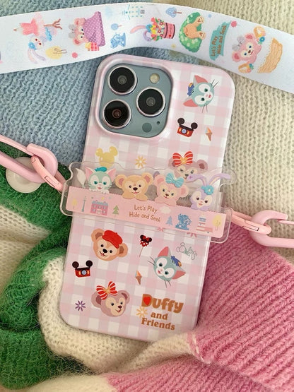 Japanese Cartoon Phone Back Clip with Phone Lanyard  | Pochacco Bear Cinnamoroll - for All Smart Phones