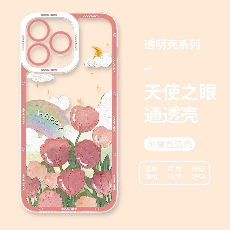 Girlish Fancy Oil Drawing | Pastel World 7 Styles - iPhone Case PLUS SE2 XS XR X 11 12 13 14 15 16 16e 17 17e Pro Promax 12mini 13mini