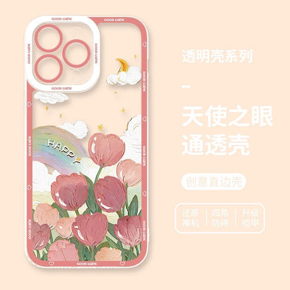 Girlish Fancy Oil Drawing | Pastel World 7 Styles - iPhone Case PLUS SE2 XS XR X 11 12 13 14 15 16 16e 17 17e Pro Promax 12mini 13mini