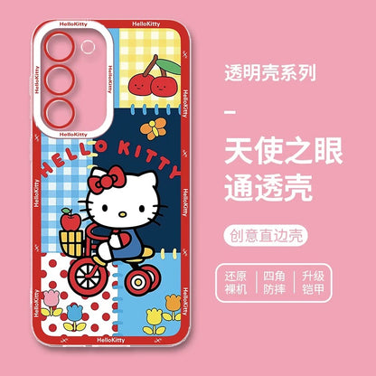 Japanese Cartoon Hello Kitty | Vintage Kitty Red Version - Phone Case Samsung Galaxy S26 S25 S24 S23 S22 S21 FE Ultra Edge