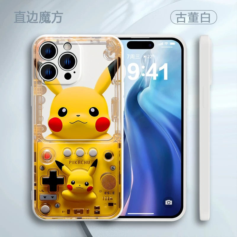 Japan Cartoon Pokemon Fun 3D Print Game Console Version Colour Silicone Case | Pikachu Bulbasaur Squirtle Charmander Psyduck Jigglypuff Eevee Gengar -  iPhone Case PLUS SE2 XS XR X 11 12 13 14 15 16 16e 17 17e Pro Promax 12mini 13mini