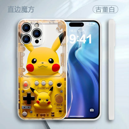 Japan Cartoon Pokemon Fun 3D Print Game Console Version Colour Silicone Case | Pikachu Bulbasaur Squirtle Charmander Psyduck Jigglypuff Eevee Gengar -  iPhone Case PLUS SE2 XS XR X 11 12 13 14 15 16 16e 17 17e Pro Promax 12mini 13mini