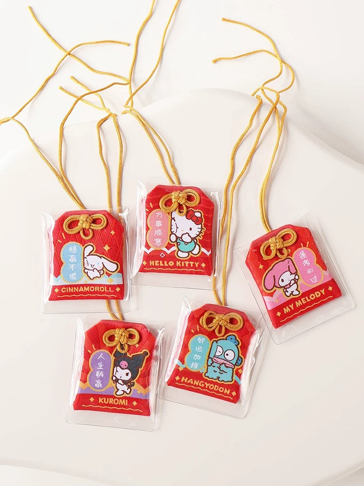 Sanrio Omamori Chinese Style Lucky Hope | Hello Kitty My Melody Kuromi Cinnamoroll Hangyodon - Kawaii items