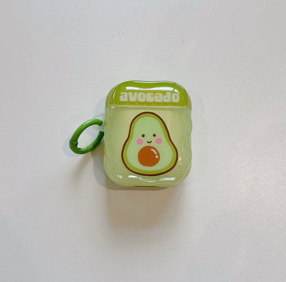 Japanese Cartoon Fun Colourful Vegetable & Fruits Potato Balsam Pear Avocado - AirPods AirPodsPro AirPods3 Case Green Brown