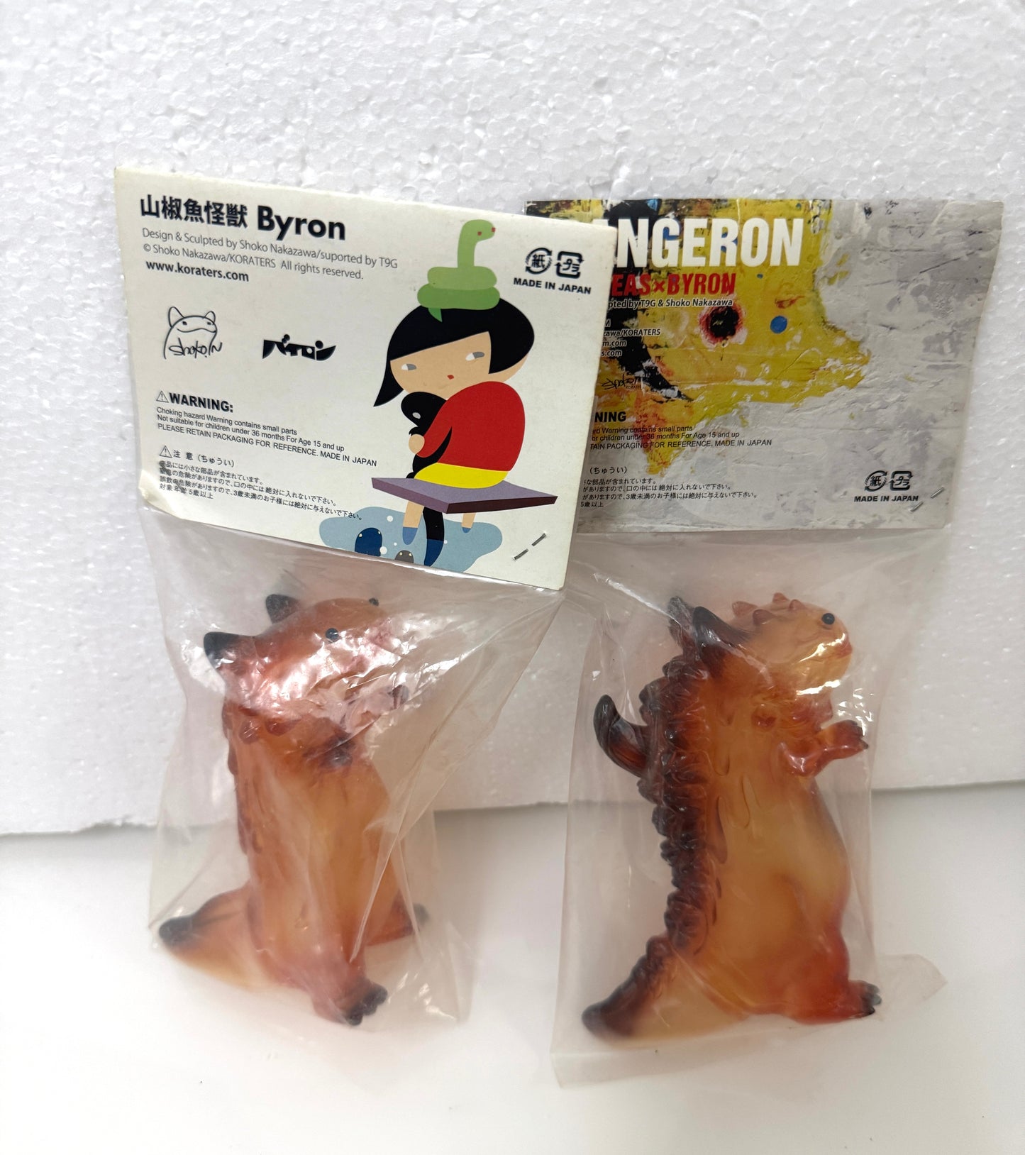 Shoko Nakazawa Byron & T9G Rangeron | One Pair Amber - Sofubi Vinyl Figure Retried