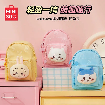 ChiiKawa X Miniso | ChiiKawa Hachiware Usagi Plush Head Mini Shoulder Bag - Kawaii Item Plush Cute Decoration