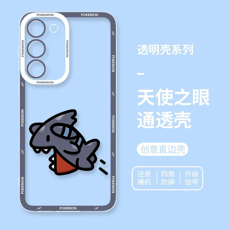 Japan Cartoon Pokemon Simple Cute Drawing | Pikachu Gible Bulbasaur Squirtle Snoriax Psyduck Jigglypuff Charmander - Phone Case Samsung Galaxy S26 S25 S24 S 23 S22 S21 FE Ultra Edge