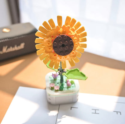 Mini Block Building Flower Series 1  | Daisy Pink Rose Sunflower - Tiny Particle Assembly DIY Handmade Gift