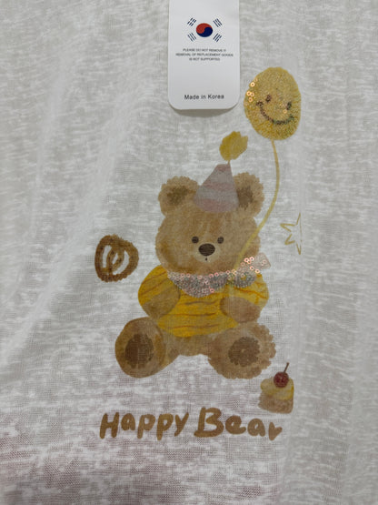 Korean Fashion Cute Animals Style T-Shirt Series | Bling Bling Teddy Bear with Balloon - Kawaii Fashion Items