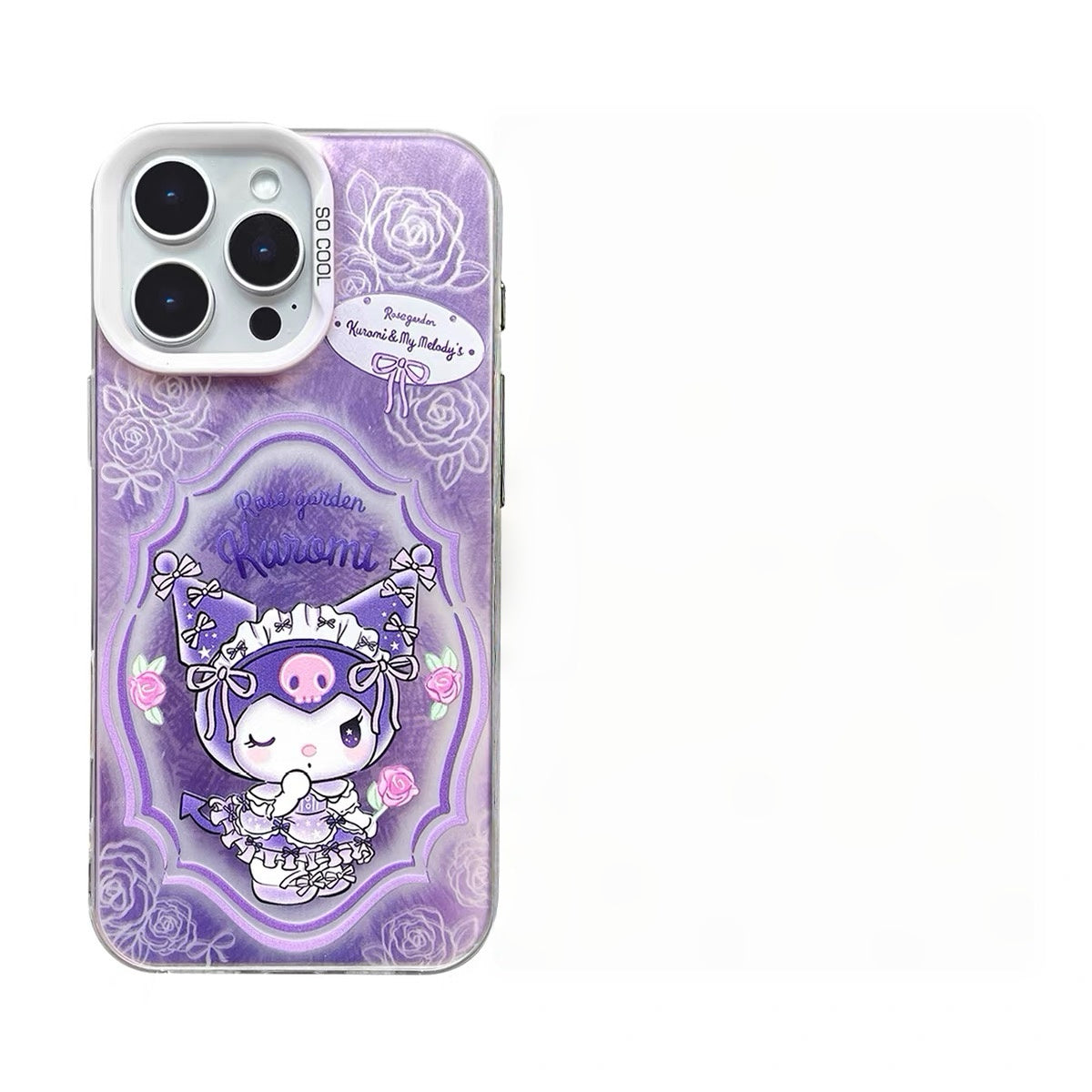 Japanese Cartoon Sanrio Rose Garden Laser Case | My Melody Kuromi 2 Styles - iPhone Case 11 12 13 14 15 16 16e 17 17e Pro Promax