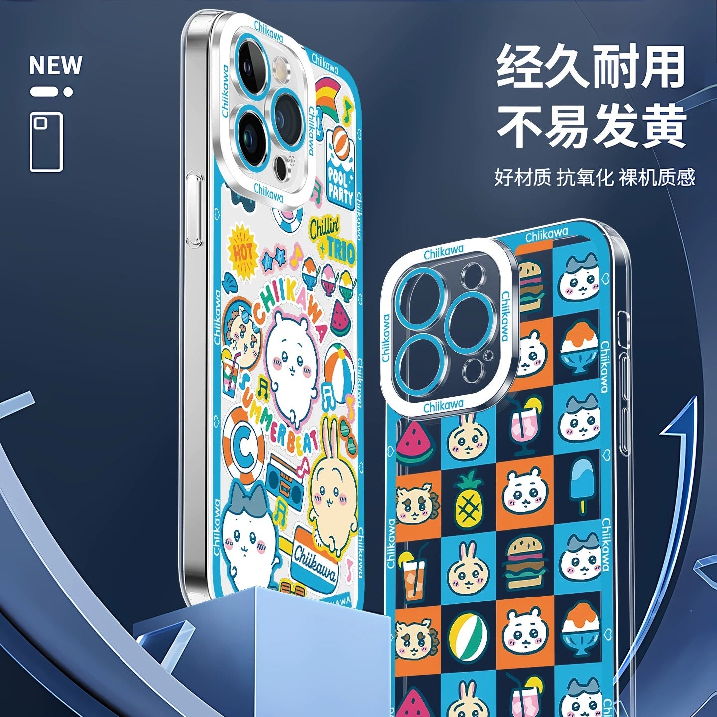 Japanese Cartoon ChiiKawa iPhone Case | Summer Time & Bee Sky Blue Ver 8 Styles - iPhone Case PLUS SE2 11 12 13 14 15 16 16e 17 17e Pro Promax 12mini 13mini
