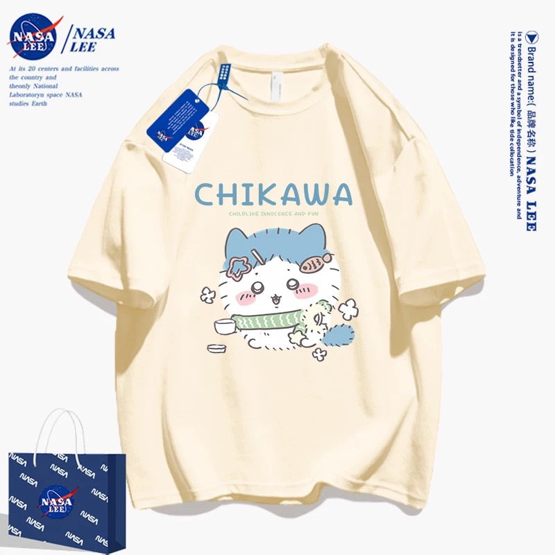 Japanese Cartoon ChiiKawa Casual Style T-Shirt Series | Make up Hachiware - Kawaii Fashion Items