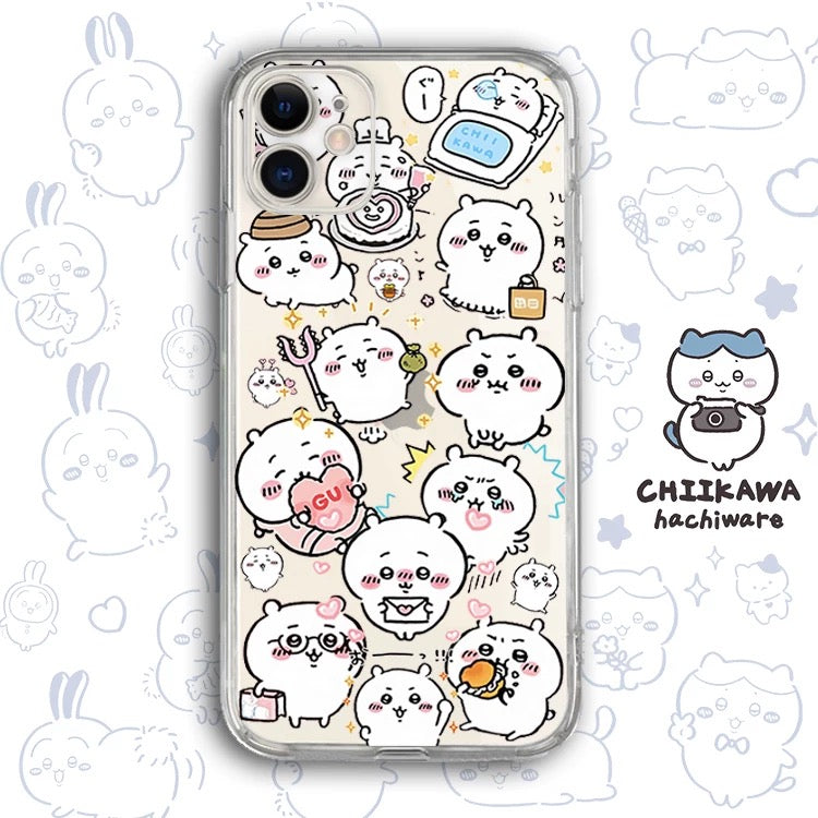 Japanese Cartoon Chiikawa Clean Case | Happy Fun Part2 Sanrio - Phone Case Samsung Galaxy S26 S25 S24 S23 S22 S21 FE Ultra