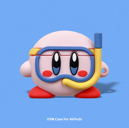 Japanese Cartoon Kirby Adventure | Cosplay Part 1 Chef Buger Shark Hangyodon Jigglypuff - AirPods AirPodsPro AirPods3 AirPods4 Case KawaiiGiftLand