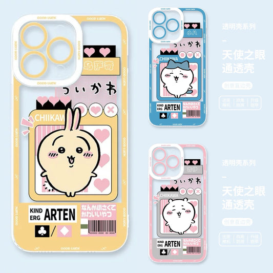 Japanese Cartoon Chiikawa Love Support Version | Chiikawa Hachiware Usagi - iPhone Case PLUS SE2 XS XR X 11 12 13 14 15 16 16e 17 17e Pro Promax 12mini 13mini