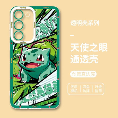 Japan Cartoon Pokemon Postal Street Style | Pikachu Gengar Squirtle Psyduck Mimikyu Bulbasaur Charmander Eevee - Phone Case Samsung Galaxy S26 S25 S24 S23 S22 S21 FE Ultra Edge