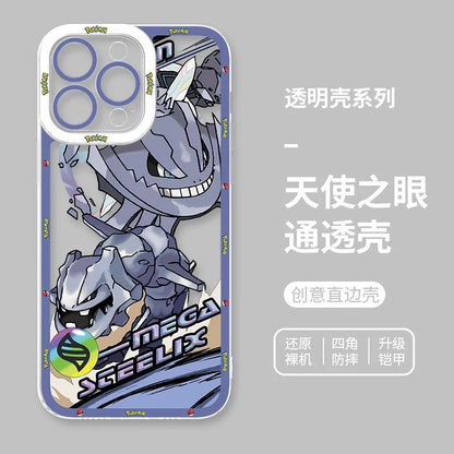 Japan Cartoon Pokemon Mega Evolution Anime | Salamence Steelix Diancie Heracross - iPhone Case PLUS SE2 XS XR X 11 12 13 14 15 16 16e 17 17e Pro Promax 12mini 13mini