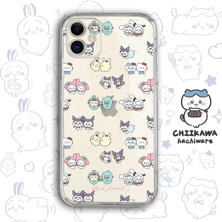 Japanese Cartoon Chiikawa Clean Case | Happy Fun Part2 Sanrio - Phone Case Samsung Galaxy S26 S25 S24 S23 S22 S21 FE Ultra
