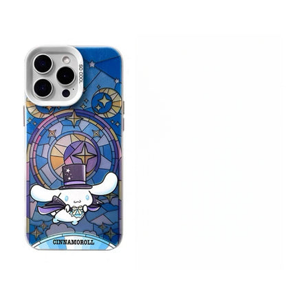 Japanese Cartoon Sanrio Magic Witch Laser Case | Hello Kitty My Melody Kuromi Cinnamoroll Pompompurin Hangydon Bad Badtz Maru 7 Styles - iPhone Case 11 12 13 14 15 16 16e 17 17e 18 Pro Promax