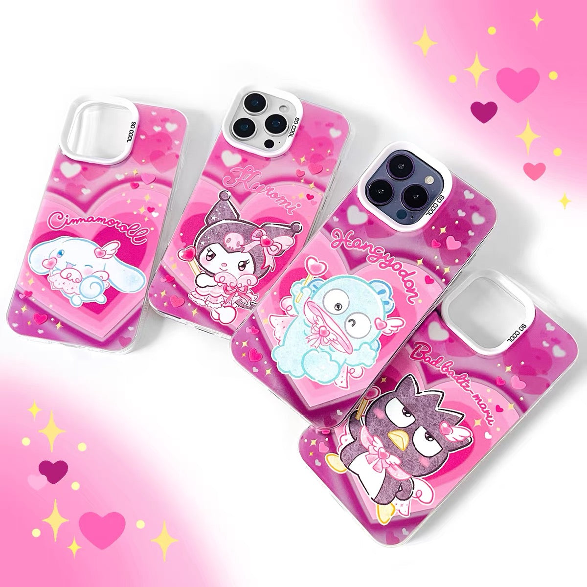 Japanese Cartoon Sanrio Romantic Valentine Angel Laser Case | Hello Kitty Little Twin Stars My Melody Kuromi Cinnamoroll Hangyodon Bad Badtz Maru Wish Me Mell 8 Styles - iPhone Case 11 12 13 14 15 16 16e 17 17e Pro Promax