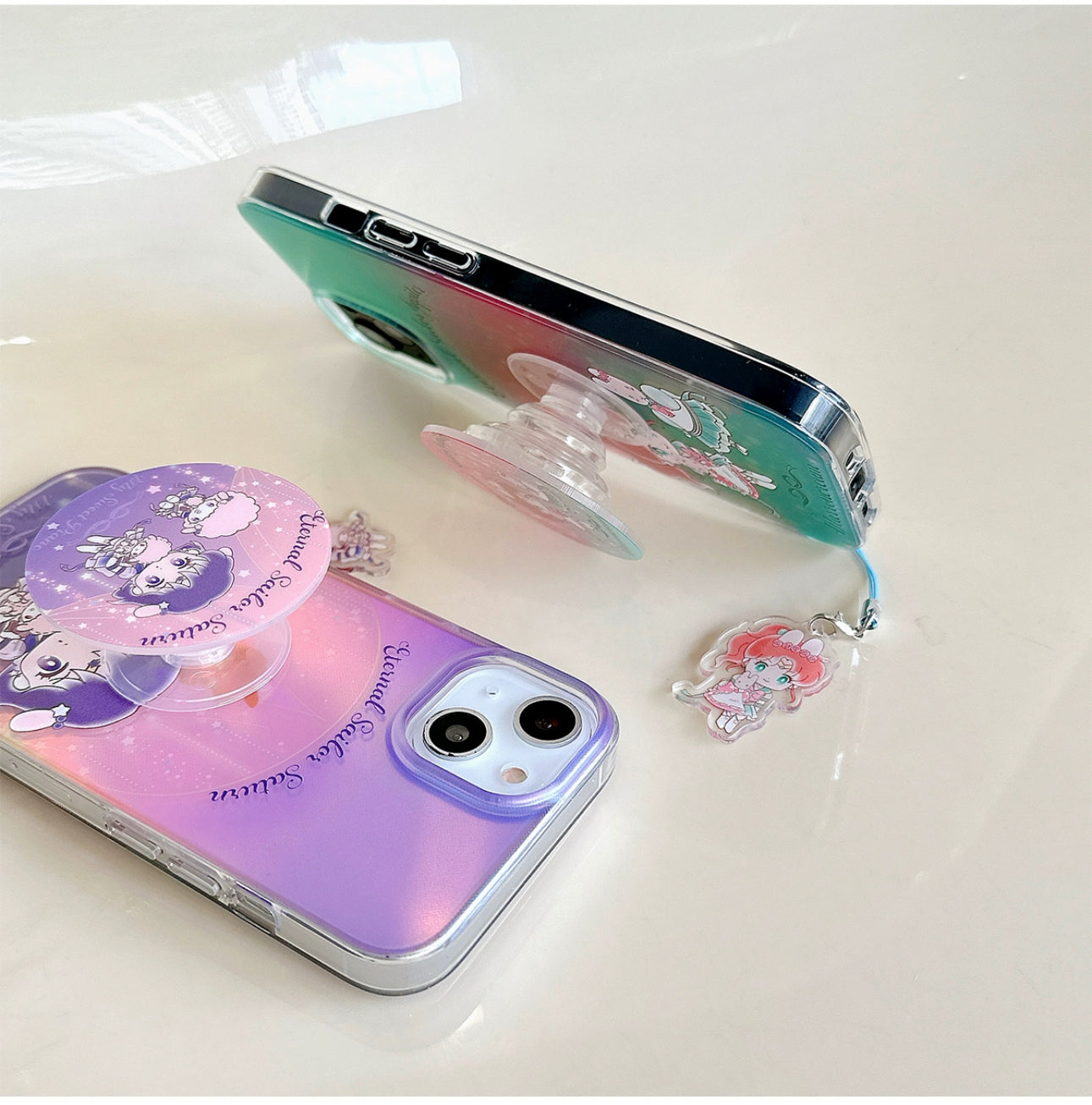 Japanese Cartoon iPhone Case with Strap | Laser Sailor Girl X My Melody Piano Marron Cream - iPhone Case Phone Case 7 8 PLUS SE2 XS XR X 11 12 13 14 15 Pro Promax 12mini 13mini