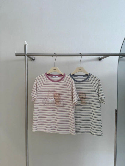 Korean Fashion Cute Animals Style T-Shirt Series | Vintage Bear & Rabbit Teddy - Kawaii Fashion Items