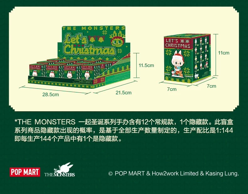 Popmart The Monster Let's Christmas Series Limited Edition - Blind Box Kasing Lung Zimomo Labubu Toy Collection