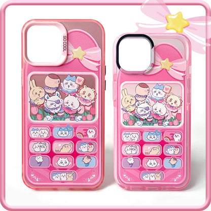 Japanese Cartoon ChiiKawa | Kawaii Mobile Phone Angel Devil Chiikawa Hachiware Usagi Momonga with Phone Strape - iPhone Case 11 12 13 14 15 16 Pro Promax