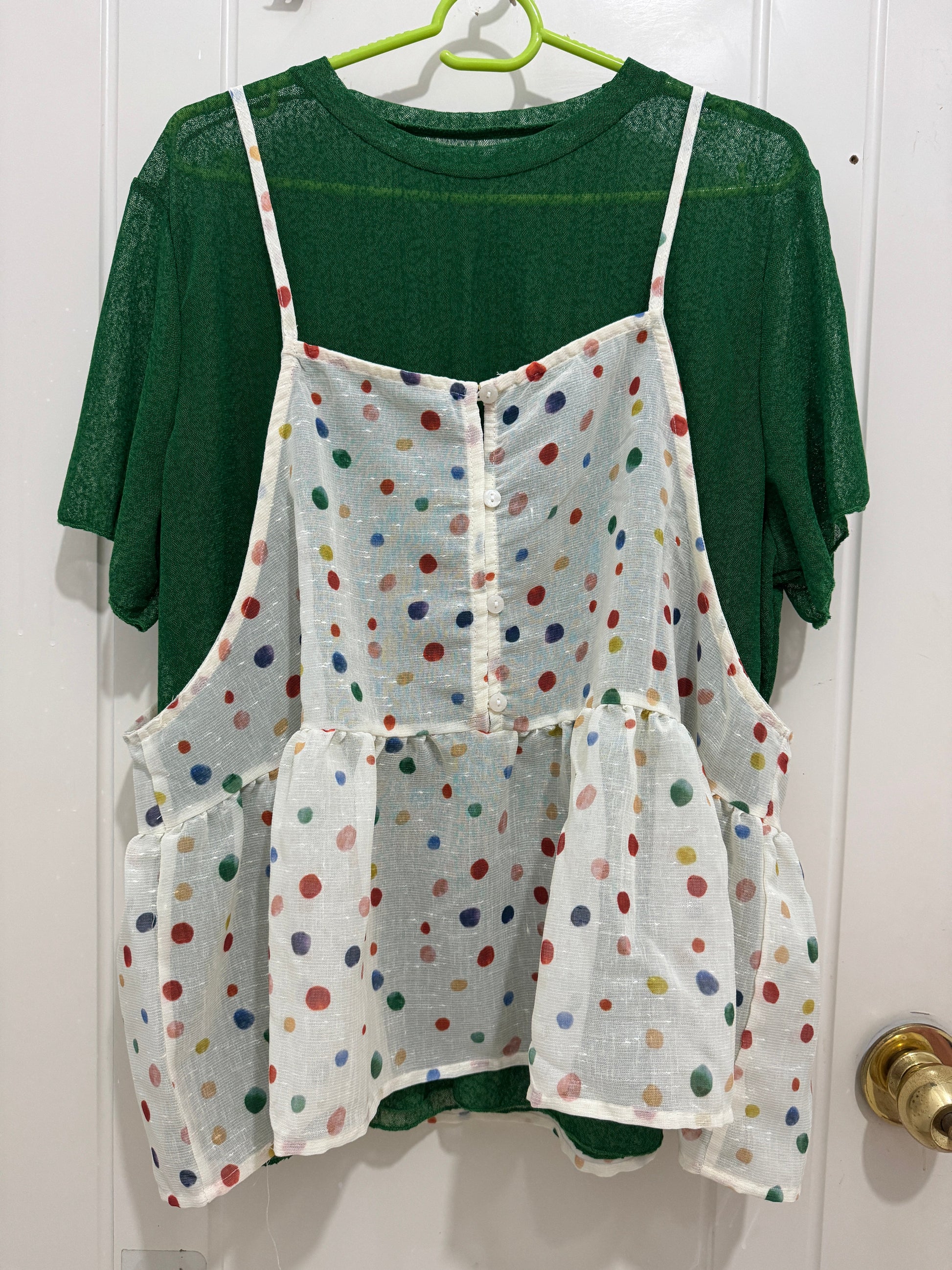 Japanese Fashion Cute Style Shirt Series | Mori  Colourful Dots Tank Top - Kawaii Fashion Items