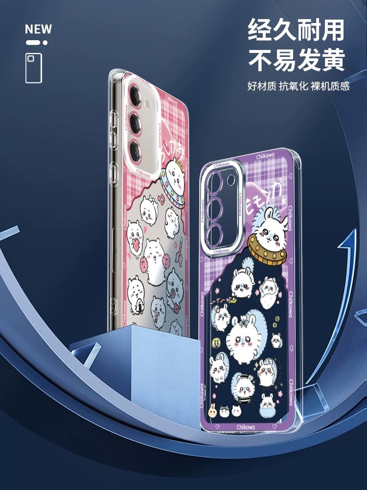 Japanese Cartoon ChiiKawa UFO Version Clean Case | Chiikawa Hachiware Usagi Momonga - Phone Case Samsung Galaxy S26 S25 S24 S23 S22 S21 FE Ultra Edge