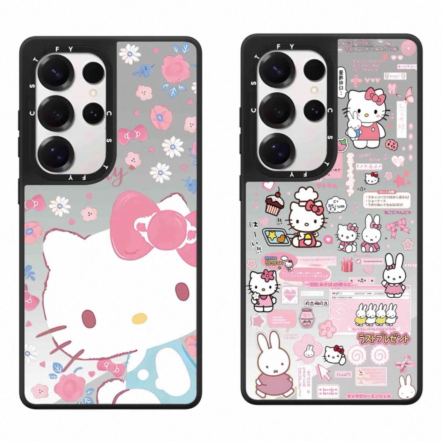 Cute Cartoon Cute Cat Hello Kitty | Flower Rabbit - Phone Case Samsung Galaxy S25 S24 S23 Ultra