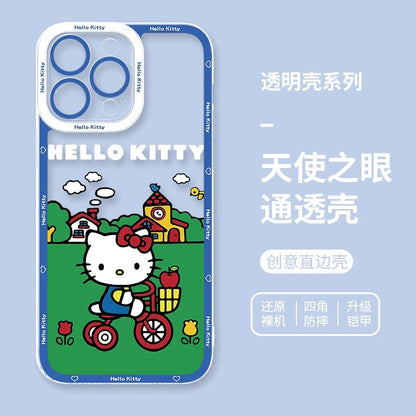 Japanese Cartoon Hello Kitty | Vintage Kitty Blue Version 5 Styles - Phone Case Samsung Galaxy S26 S25 S24 S23 S22 S21 FE Ultra Edge