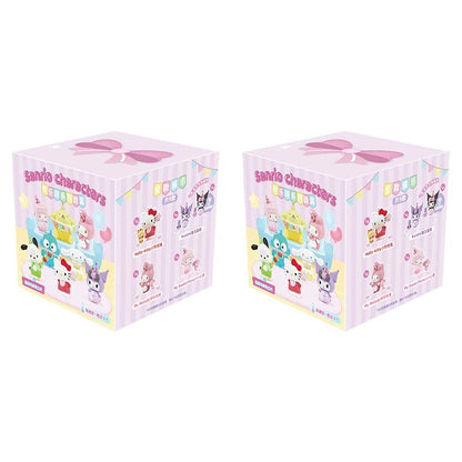 Sanrio Characters Cute Happy Party with Box Series | Hello Kitty My Melody Piano Kuromi Cinnamoroll Pompompurin Pochacco Hangyodon - Kawaii Decoration Collectable Toys Toy Collection