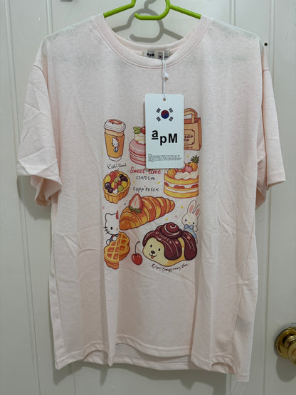Korean Fashion Cute Cartoon Style T-Shirt Series | Vintage Hello Kitty with Cafe Sweets - Kawaii Fashion Items