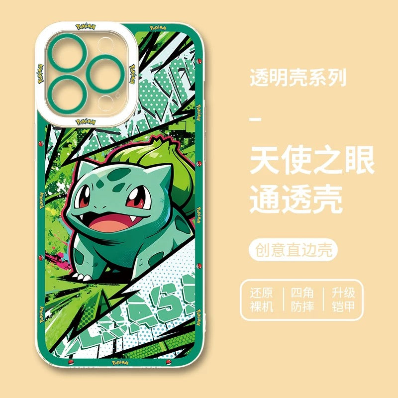 Japan Cartoon Pokemon Postal Street Style | Pikachu Gengar Squirtle Psyduck Mimikyu Bulbasaur Charmander Eevee - iPhone Case PLUS SE2 XS XR X 11 12 13 14 15 16 16e 17 17e Pro Promax 12mini 13mini