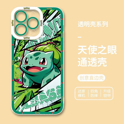Japan Cartoon Pokemon Postal Street Style | Pikachu Gengar Squirtle Psyduck Mimikyu Bulbasaur Charmander Eevee - iPhone Case PLUS SE2 XS XR X 11 12 13 14 15 16 16e 17 17e Pro Promax 12mini 13mini