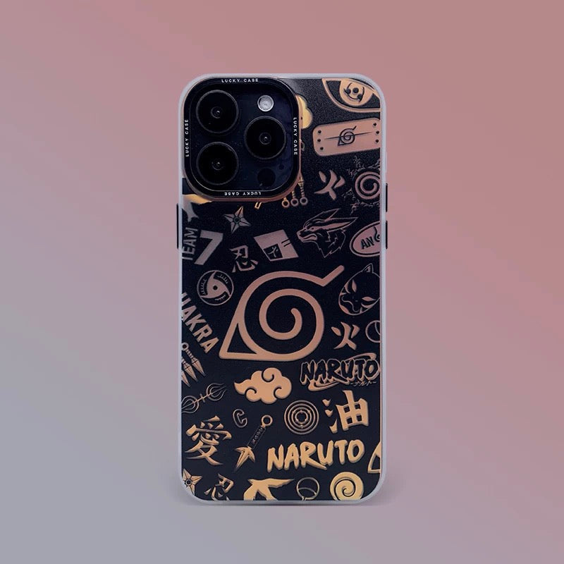 Japanese Anime Naruto Ninja | Laser Ninja Icon - iPhone Case 7 8 PLUS XS XR X 11 12 13 14 15 16 Pro Promax SE3 SE2 KawaiiGiftLand