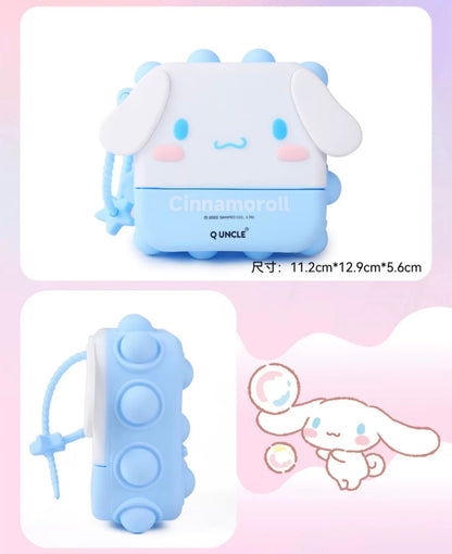 Sanrio Silicone Square PopBoom Purse Bag | Hello Kitty My Melody Kuromi Cinnamoroll KeroKeroKeroppi  - Playful Coin Bag Can put in Airpods EarPhone Children Gift