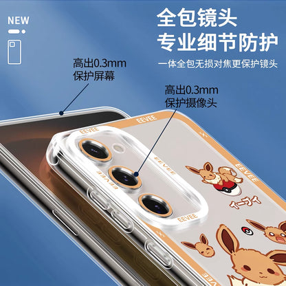 Japanese Cartoon Pokemon Case Eevee Evolution Cute Emo Version | Eevee Vaporeon Jolteon Flareon Espeon Umbreon Leafeon Glaceon Sylveon 9 Styles  - Phone Case Samsung Galaxy S26 S25 S24 S23 S22 S21 FE Ultra Edge