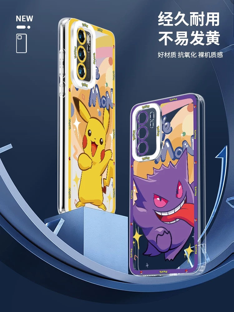 Japan Cartoon Pokemon Happy Party Verison | Pikachu Gengar Squirtle Psyduck - Phone Case Samsung Galaxy S26 S25 S24 S23 S22 S21 FE Ultra Edge