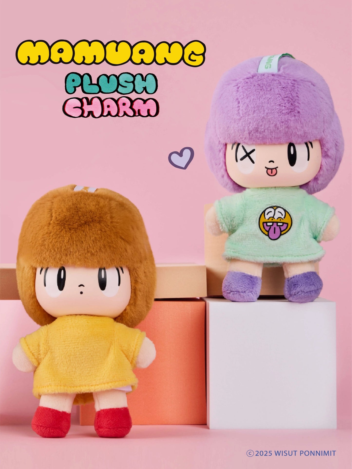 Mamuang Plush Charm | Plush Vinly Vintage Cute Girl - Collectable Toys Mystery Blind Box