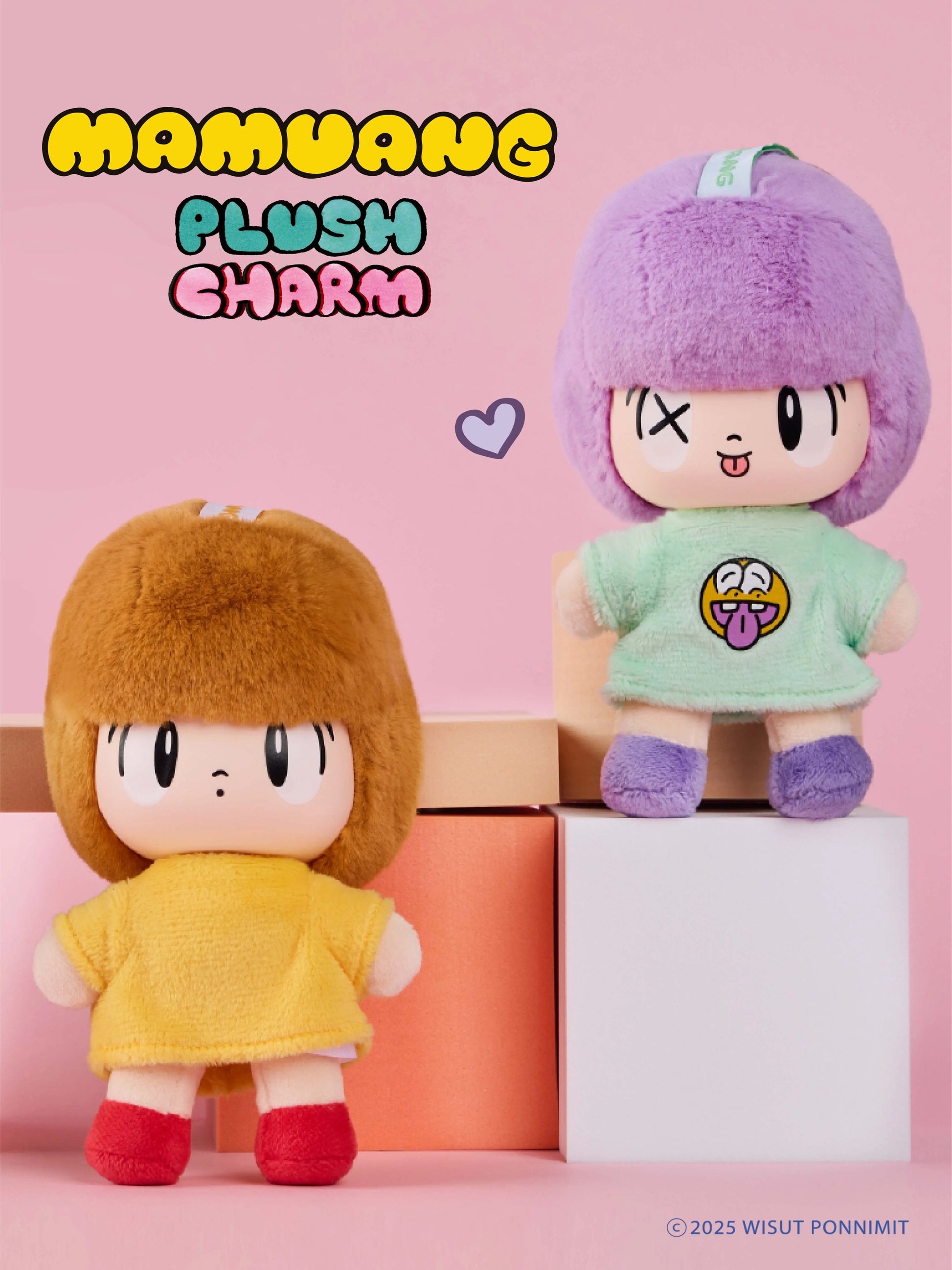 Mamuang Plush Charm | Plush Vinly Vintage Cute Girl - Collectable Toys Mystery Blind Box